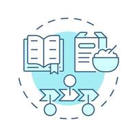 Food story soft blue concept icon. Cooking recipe, cookbook. Steps, progress. Round shape line illustration. Abstract idea. Graphic design. Easy to use in infographic, presentation vector