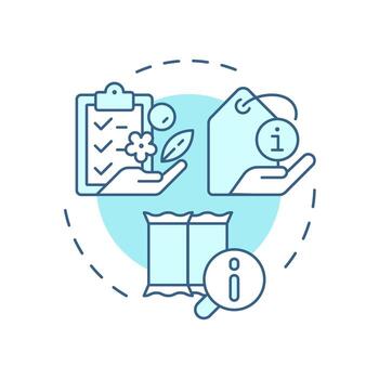 Clean labels soft blue concept icon. Food safety marks, security. Regulation, compliance. Round shape line illustration. Abstract idea. Graphic design. Easy to use in infographic, presentation vector