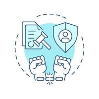Arbitrary arrest freedom soft blue concept icon. Personal freedom, democracy. Round shape line illustration. Abstract idea. Graphic design. Easy to use in infographic, presentation vector