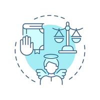 Innocence presumption soft blue concept icon. Public trial, law equality. Legal system. Round shape line illustration. Abstract idea. Graphic design. Easy to use in infographic, presentation vector