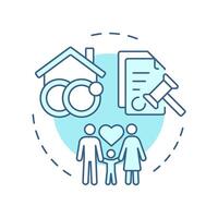 Marriage and family soft blue concept icon. Social democracy, liberty. Ownership, culture. Round shape line illustration. Abstract idea. Graphic design. Easy to use in infographic, presentation vector