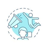 Expression freedom soft blue concept icon. Cultural acceptance, personal opinion. Round shape line illustration. Abstract idea. Graphic design. Easy to use in infographic, presentation vector