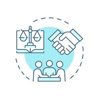 Peaceful assembly right soft blue concept icon. Human rights, social movement. Round shape line illustration. Abstract idea. Graphic design. Easy to use in infographic, presentation vector