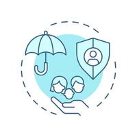 Social security right soft blue concept icon. Government finance, insurance policy. Round shape line illustration. Abstract idea. Graphic design. Easy to use in infographic, presentation vector