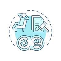 Right to rest and leisure soft blue concept icon. Work life balance. Health care. Round shape line illustration. Abstract idea. Graphic design. Easy to use in infographic, presentation vector
