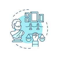 Cultural life participation soft blue concept icon. Art gallery, public sculpture. Round shape line illustration. Abstract idea. Graphic design. Easy to use in infographic, presentation vector