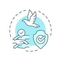 Fair social order soft blue concept icon. Social justice, equality. Law regulation. Round shape line illustration. Abstract idea. Graphic design. Easy to use in infographic, presentation vector