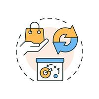 Reorder point planning multi color concept icon. Orders placement strategy. SAP consumption based regulation. Round shape line illustration. Abstract idea. Graphic design. Easy to use in article vector