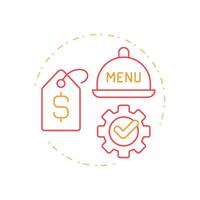 Menu psychology duo tone concept icon. Strategy of dishes selling. Restaurant business management. Round two color outline illustration. Abstract design. Easy to use in presentation vector