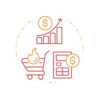 Yield management duo tone concept icon. Effective financial strategy. Restaurant business development. Round two color outline illustration. Abstract design. Easy to use in presentation vector