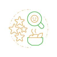Popularity of every dish duo tone concept icon. Analyzing restaurant sales data. Menu engineering. Round two color outline illustration. Abstract design. Easy to use in promotional material vector