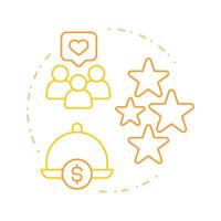 Stars dishes duo tone concept icon. Highly profitable and popular goods. Menu engineering matrix. Round two color outline illustration. Abstract design. Easy to use in presentation vector