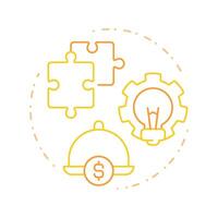 Puzzles dishes duo tone concept icon. High profit with low popularity. Menu engineering matrix. Round two color outline illustration. Abstract design. Easy to use in presentation vector