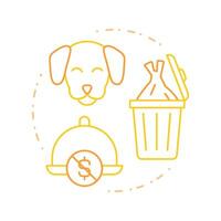 Dogs dishes duo tone concept icon. Low profitability and popularity. Menu engineering matrix. Round two color outline illustration. Abstract design. Easy to use in promotional material vector