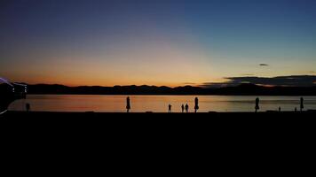 Sunset over the mountain range video