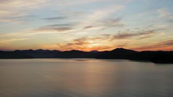 Sunset over the mountain range video