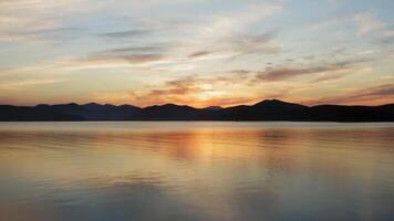 Sunset over the mountain range video