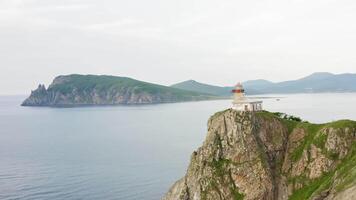 Lighthouse Baluzek on the coast of the Sea of Japan video