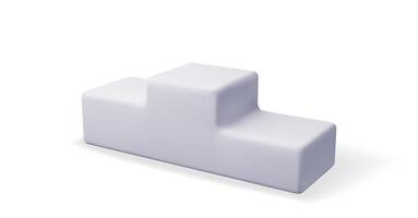 3D grey podium sports awards. Render stage for product presentation. Empty stage square podium. Minimal white scene. vector