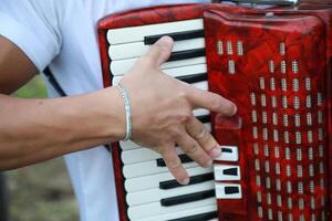Technique And Ability Of A Professional Accordion Player photo