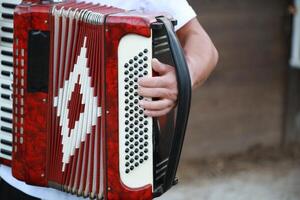 Fingers Moving Fast On The Buttons Of The Accordion photo