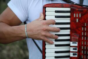 Technique And Ability Of A Professional Accordion Player photo
