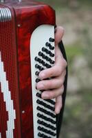 Fingers Moving Fast On The Buttons Of The Accordion photo