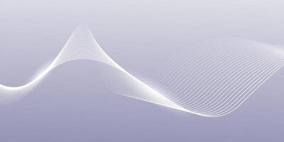 Abstract gray background with white wave lines vector