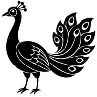 Elegant peacock bird silhouette art for unique designs and projects. vector
