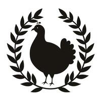 Turkey with wreath art illustration for festive holiday vector