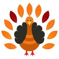 Unique turkey logo with art for creative festive branding. vector