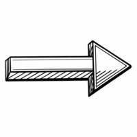 A silhouette of a right arrow illustrating clear direction and movement. vector