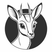 Minimalist dik-dik silhouette great for jungle and safari artwork vector
