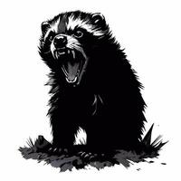 Strong angry bear silhouette perfect for wildlife projects. vector