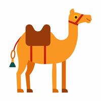 One hump camel art with bridle, ideal for travel and animal themes. vector