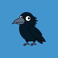 Mystical raven illustration in a unique cartoon style. vector