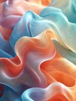 Colorful abstract flowing fabric creating smooth waves photo
