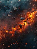 Burning fire blasting exploding photo