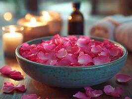 Spa concept with petals photo
