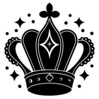 Regal crown silhouette art for aristocratic design themes vector