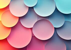 Colorful overlapping circles creating an abstract modern background photo