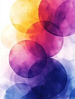 Colorful overlapping circles creating abstract background design photo