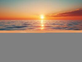Golden sunset reflecting on calm ocean waves at dusk photo