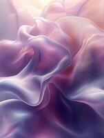Abstract flowing cloth creating smooth waves in purple and pink tones photo