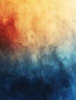 Abstract background showing colors shifting from orange to blue photo
