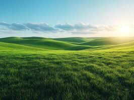 Green grass field photo