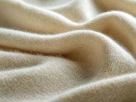 knitted wool fabric texture forming soft folds photo