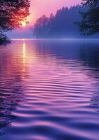 calm lake with gentle ripples photo