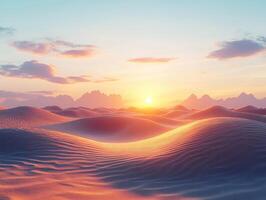 Majestic dunes stretching in the desert photo
