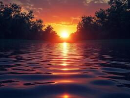 Reflecting on water with ripples creating circles photo